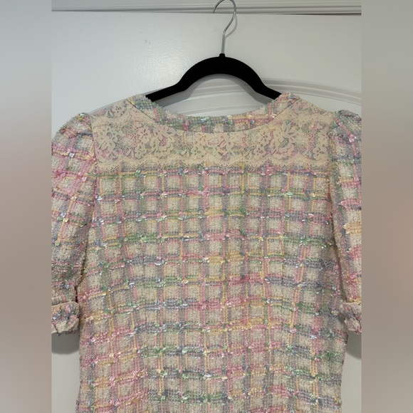 LoveShackFancy Hermosa Tweed Dress in Pink Dream - Picture 10 of 11